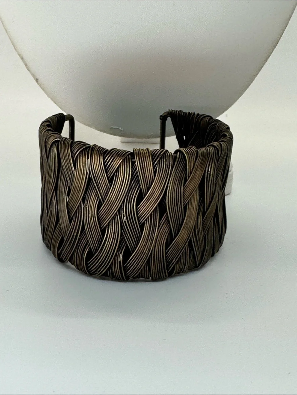 Woven Metal Statement Cuff Bracelet - Brass